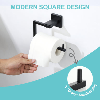 Sayayo Toilet Paper Roll Holder Wall Mounted, Towel Holder Hand Towel Ring, SUS304 Stainless Steel Waterproof & Rustproof, Modern Square Design, Chrome/ Black/ Brushed/ Gold