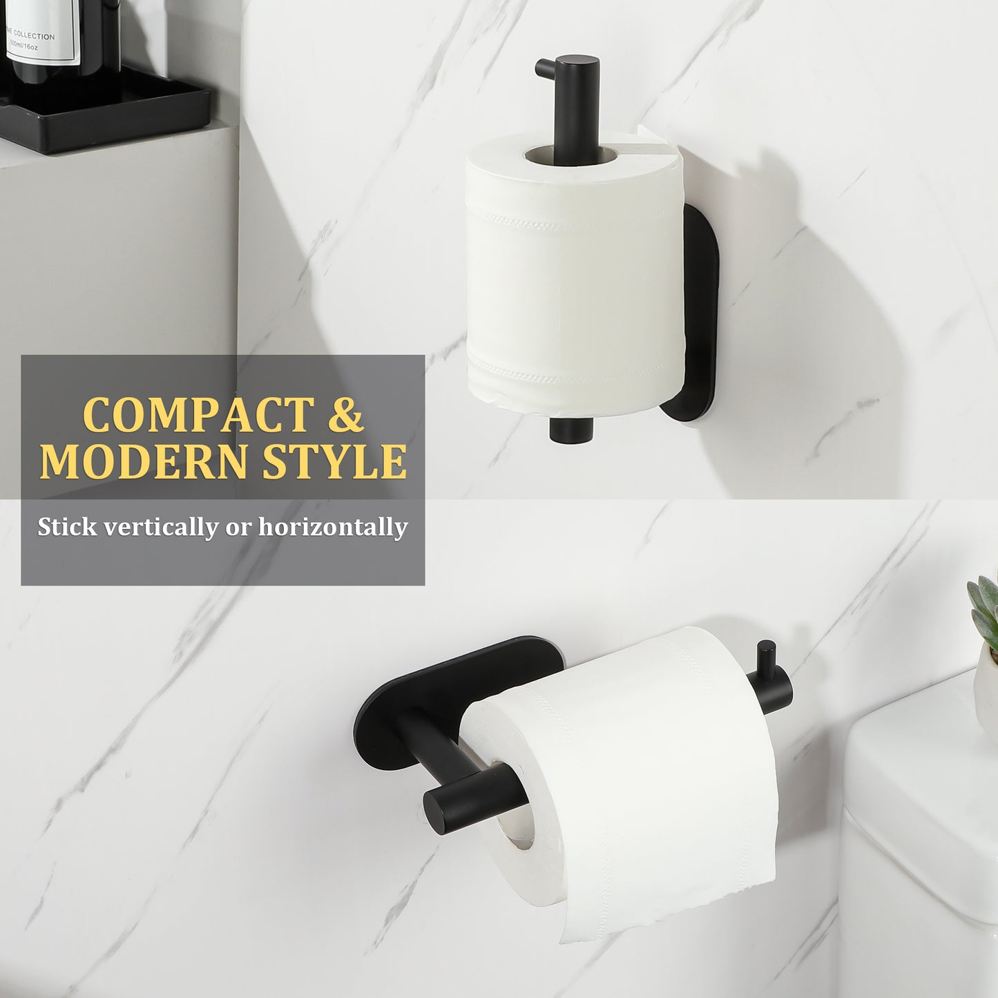 SAYAYO Toilet Roll Holder Self Adhesive, Stick on Toilet Paper Holder for Bathroom Kitchen, SUS304 Stainless Steel Waterproof, No Drilling