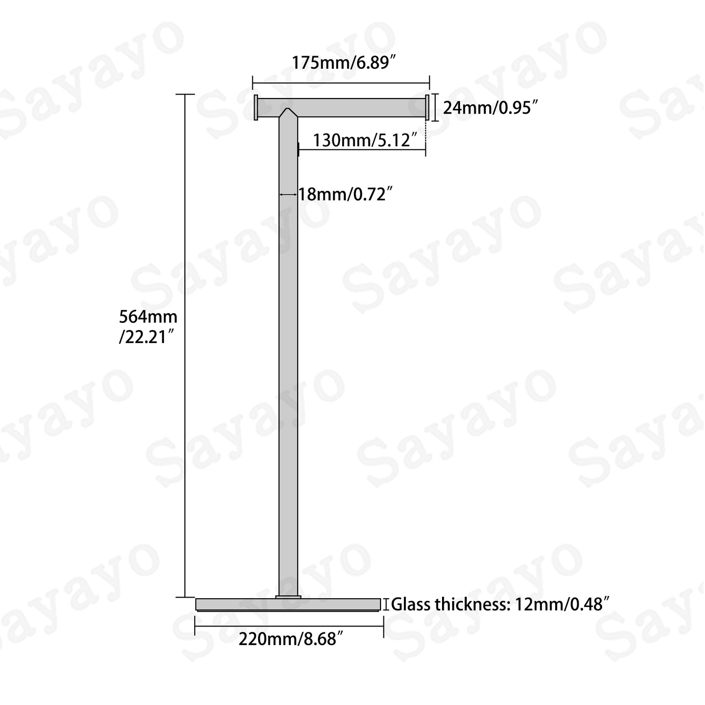 Sayayo Free Standing Toilet Roll Holder (Additional Hook)