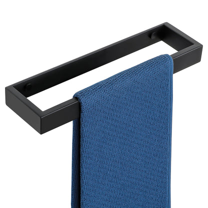 SAYAYO Hand Towel Holder Wall Mounted Black Towel Rail Self Adhesive or Screw Fixing Towel Ring for Bathroom Kitchen, SUS304 Stainless Steel Waterproof & Rustproof 20CM - 70CM