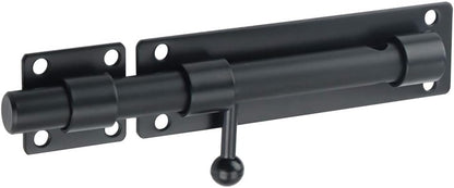 Sayayo Slide Gate Latch Bolt Safety Door Lock with Padlock Hole 150MM Length, 16MM Dia Bar, Heavy Duty Solid SUS304 Stainless Steel Matte Black(Not Include Padlock), 150MM, 180MM, 230MM