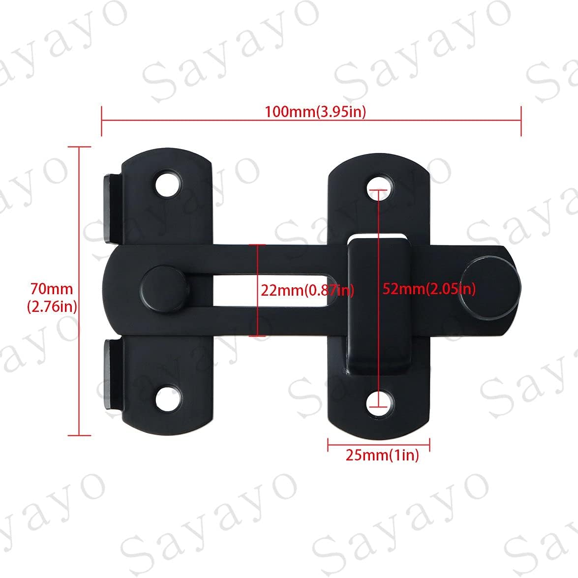SAYAYO Gate Lock Door Latch Small Gate Bolt Sliding Door Lock for Wooden Gates Internal Door Garden Stainless Steel