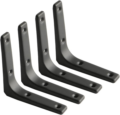 Sayayo L-shape Shelf Bracket Corner Brace Angle Bracket Shelf Support Wall Hanging White/ Brushed/ Black Finished, 100MM-250MM