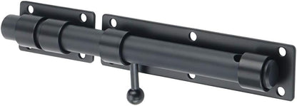 Sayayo Slide Gate Latch Bolt Safety Door Lock with Padlock Hole 150MM Length, 16MM Dia Bar, Heavy Duty Solid SUS304 Stainless Steel Matte Black(Not Include Padlock), 150MM, 180MM, 230MM