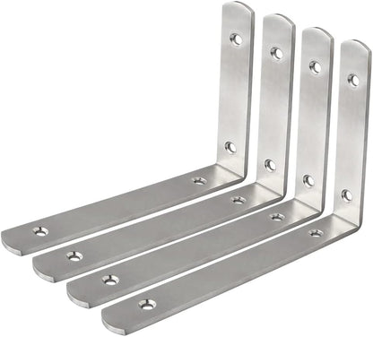 Sayayo L Shelf Bracket Corner Brace Angle Bracket Shelf Support Wall Hanging, Stainless Steel, 150MM-300MM, 2PCS/ 4PCS