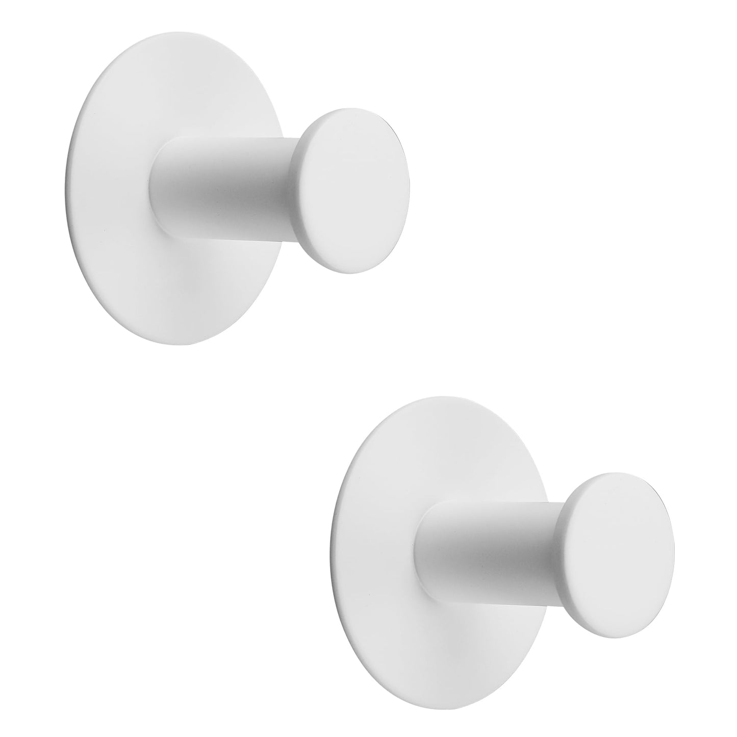 SAYAYO Self Adhesive Hooks 2PCS/ 4PCS Sticky Coat Hooks for Hanging Towels Wall Hook for Bathroom Kitchen Home Door, SUS304 Stainless Steel, No Nails, Round Design