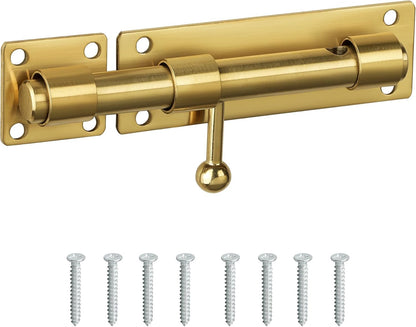 Sayayo Slide Gate Latch Bolt Safety Door Lock with Padlock Hole 150MM Length, 16MM Dia Bar, Heavy Duty Solid SUS304 Stainless Steel Matte Black(Not Include Padlock), 150MM, 180MM, 230MM