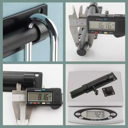 Sayayo Slide Gate Latch Bolt Safety Door Lock with Padlock Hole 150MM Length, 16MM Dia Bar, Heavy Duty Solid SUS304 Stainless Steel Matte Black(Not Include Padlock), 150MM, 180MM, 230MM