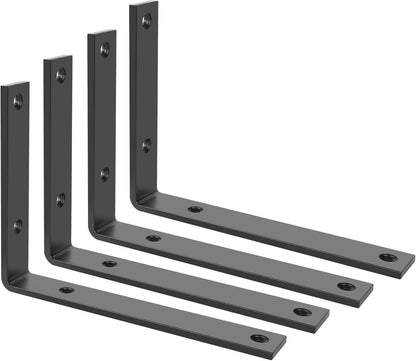 SAYAYO Shelf Brackets Heavy Duty 5MM Thick White Angle Brackets Metal L Brackets for Shelves, Wooden Shelf Brackets & Supports Wall Hanging Corner Brace, 125mm - 300mm, 2 Pack/ 4 Pack