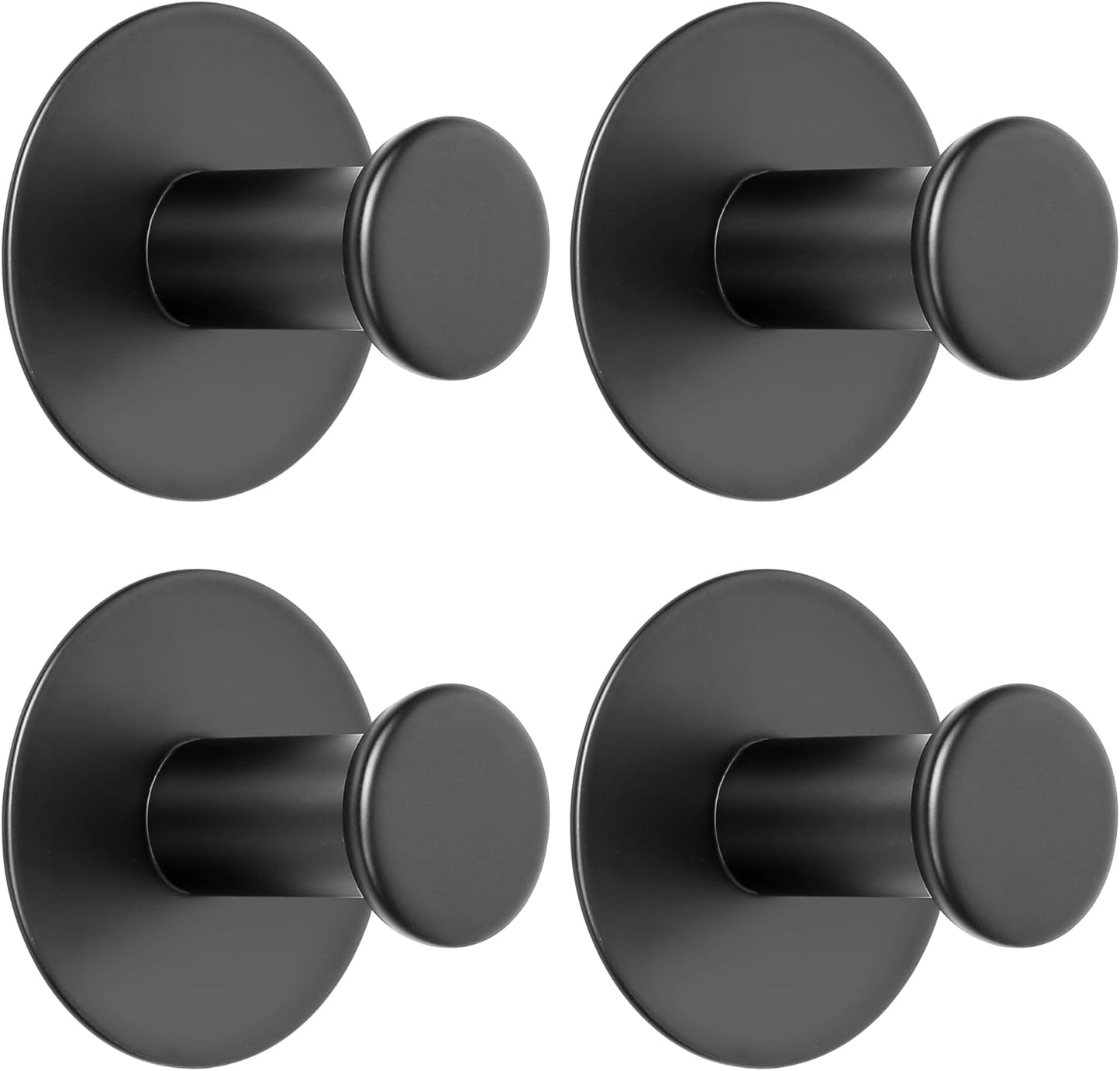 SAYAYO Self Adhesive Hooks 2PCS/ 4PCS Sticky Coat Hooks for Hanging Towels Wall Hook for Bathroom Kitchen Home Door, SUS304 Stainless Steel, No Nails, Round Design