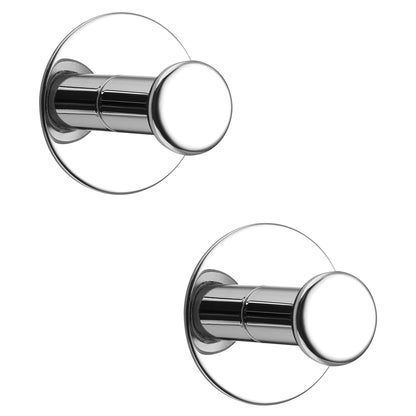 SAYAYO Self Adhesive Hooks 2PCS/ 4PCS Sticky Coat Hooks for Hanging Towels Wall Hook for Bathroom Kitchen Home Door, SUS304 Stainless Steel, No Nails, Round Design