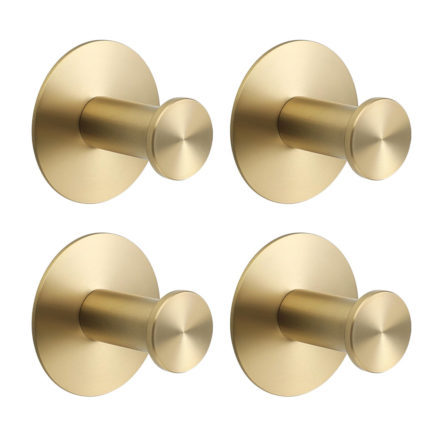 SAYAYO Self Adhesive Hooks 2PCS/ 4PCS Sticky Coat Hooks for Hanging Towels Wall Hook for Bathroom Kitchen Home Door, SUS304 Stainless Steel, No Nails, Round Design