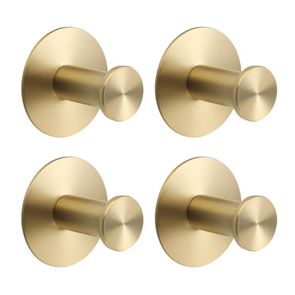 SAYAYO Self Adhesive Hooks 2PCS/ 4PCS Sticky Coat Hooks for Hanging Towels Wall Hook for Bathroom Kitchen Home Door, SUS304 Stainless Steel, No Nails, Round Design