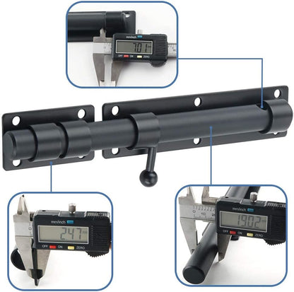 Sayayo Slide Gate Latch Bolt Safety Door Lock with Padlock Hole 150MM Length, 16MM Dia Bar, Heavy Duty Solid SUS304 Stainless Steel Matte Black(Not Include Padlock), 150MM, 180MM, 230MM