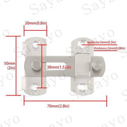 SAYAYO Gate Lock Door Latch Small Gate Bolt Sliding Door Lock for Wooden Gates Internal Door Garden Stainless Steel