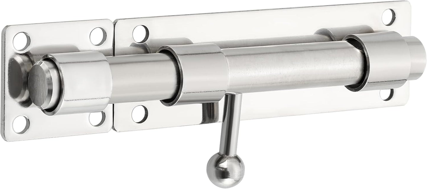 Sayayo Slide Gate Latch Bolt Safety Door Lock with Padlock Hole 150MM Length, 16MM Dia Bar, Heavy Duty Solid SUS304 Stainless Steel Matte Black(Not Include Padlock), 150MM, 180MM, 230MM