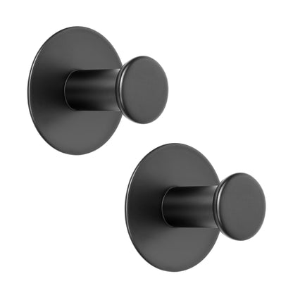 SAYAYO Self Adhesive Hooks 2PCS/ 4PCS Sticky Coat Hooks for Hanging Towels Wall Hook for Bathroom Kitchen Home Door, SUS304 Stainless Steel, No Nails, Round Design