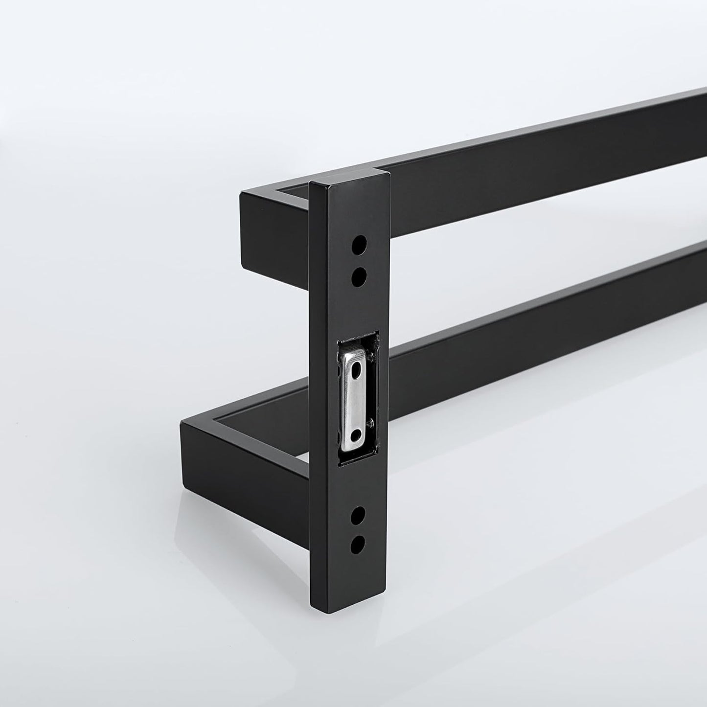 Sayayo Black Towel Rail Wall Mounted Double Bath Towel Holder for Bathroom Kitchen, 2-Tier Towels Rack SUS304 Stainless Steel, 16 INCH, 20 INCH, 24 INCH, 28 INCH