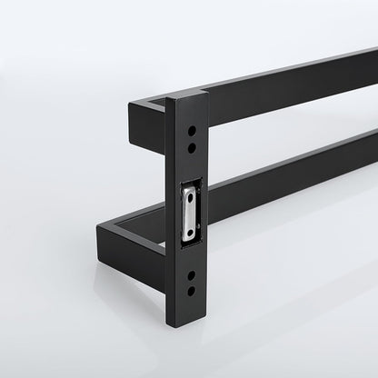 Sayayo Black Towel Rail Wall Mounted Double Bath Towel Holder for Bathroom Kitchen, 2-Tier Towels Rack SUS304 Stainless Steel, 16 INCH, 20 INCH, 24 INCH, 28 INCH