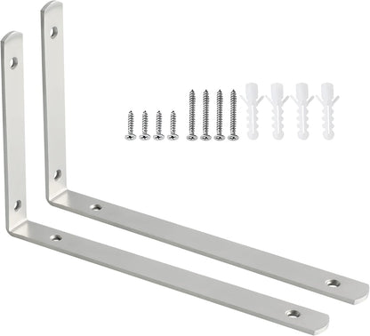 Sayayo L Shelf Bracket Corner Brace Angle Bracket Shelf Support Wall Hanging, Stainless Steel, 150MM-300MM, 2PCS/ 4PCS