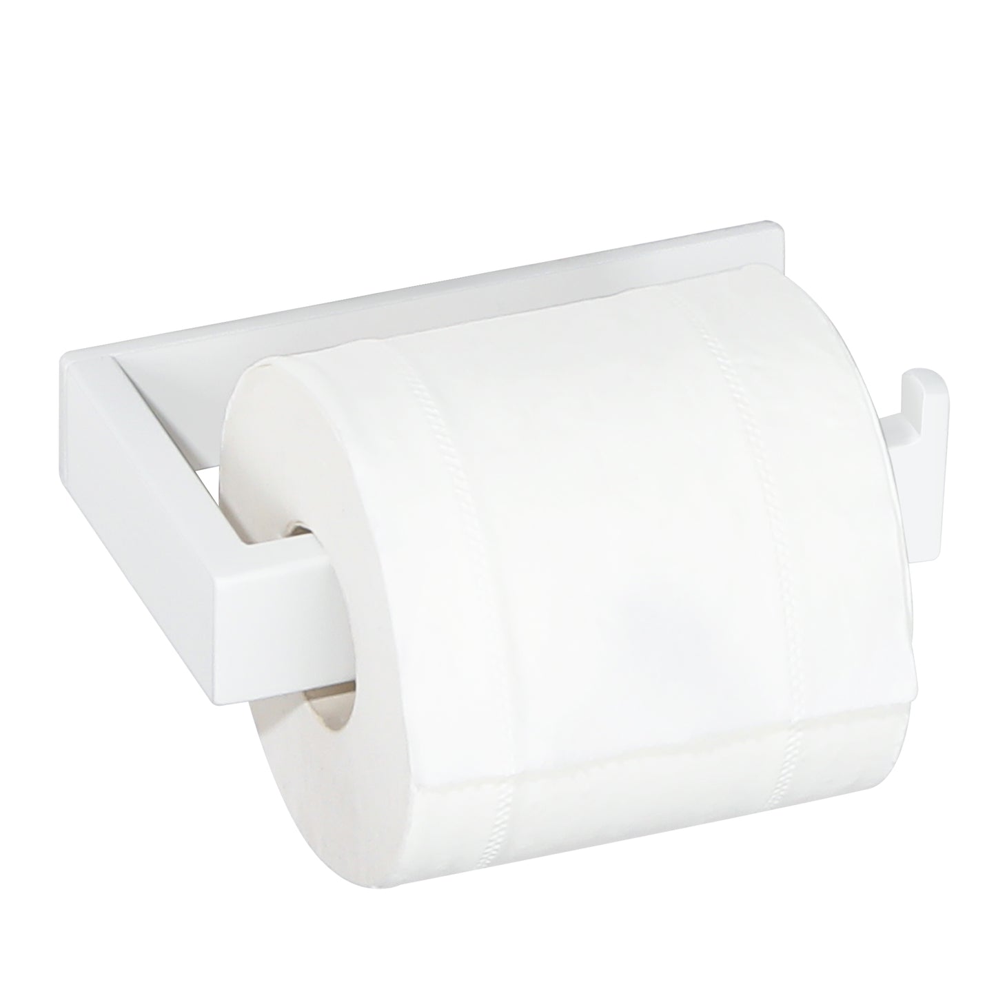 SAYAYO Toilet Roll Holder Self Adhesive Sticky on Toilet Paper Holder Without Screws No Drill for Bathroom Kitchen SUS304 Stainless Steel Square Design Towards the Right/ Left