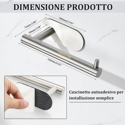 SAYAYO 304 Stainless Steel Toilet Roll Holder for Bathroom Kitchen No Drill Self-Adhesive Toilet Paper Holder