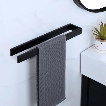 SAYAYO Hand Towel Holder Self Adhesive Towel Rail Towel Rack Stainless Steel Towel Ring No Drilling for Bathroom, 20cm - 40cm, 8 Inch - 16 Inch, Black, Brushed, Polished