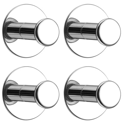 SAYAYO Self Adhesive Hooks 2PCS/ 4PCS Sticky Coat Hooks for Hanging Towels Wall Hook for Bathroom Kitchen Home Door, SUS304 Stainless Steel, No Nails, Round Design