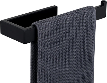 Sayayo Hand Towel Holder 24 CM/ 9.5 INCH Towel Rail Wall Mounted, SUS304 Stainless Steel Black Towel Ring for Bathroom Kitchen, with Drilling