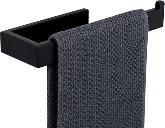 Sayayo Hand Towel Holder 24 CM/ 9.5 INCH Towel Rail Wall Mounted, SUS304 Stainless Steel Black Towel Ring for Bathroom Kitchen, with Drilling