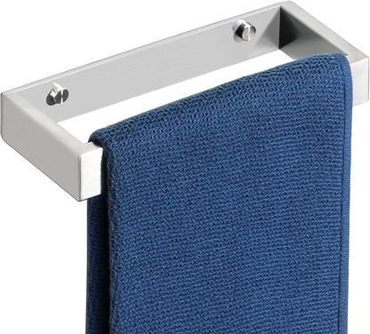 SAYAYO Hand Towel Holder Wall Mounted Black Towel Rail Self Adhesive or Screw Fixing Towel Ring for Bathroom Kitchen, SUS304 Stainless Steel Waterproof & Rustproof 20CM - 70CM