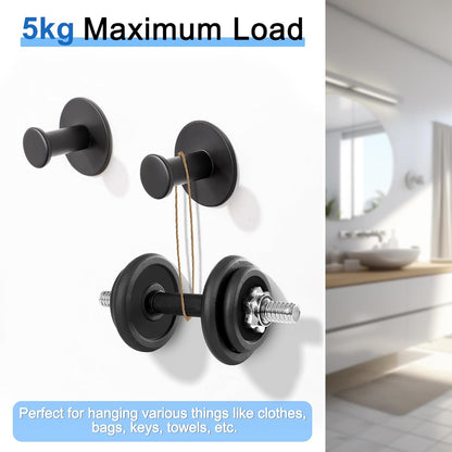 SAYAYO Toilet Roll Holder Self Adhesive Sticky on 2 Hooks for Hanging Towels Wall Hook Toilet Paper Holder Without Screws No Drill for Bathroom Kitchen SUS304 Stainless Steel Bathroom set