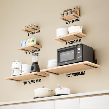 SAYAYO Shelf Brackets Heavy Duty 5MM Thick White Angle Brackets Metal L Brackets for Shelves, Wooden Shelf Brackets & Supports Wall Hanging Corner Brace, 125mm - 300mm, 2 Pack/ 4 Pack