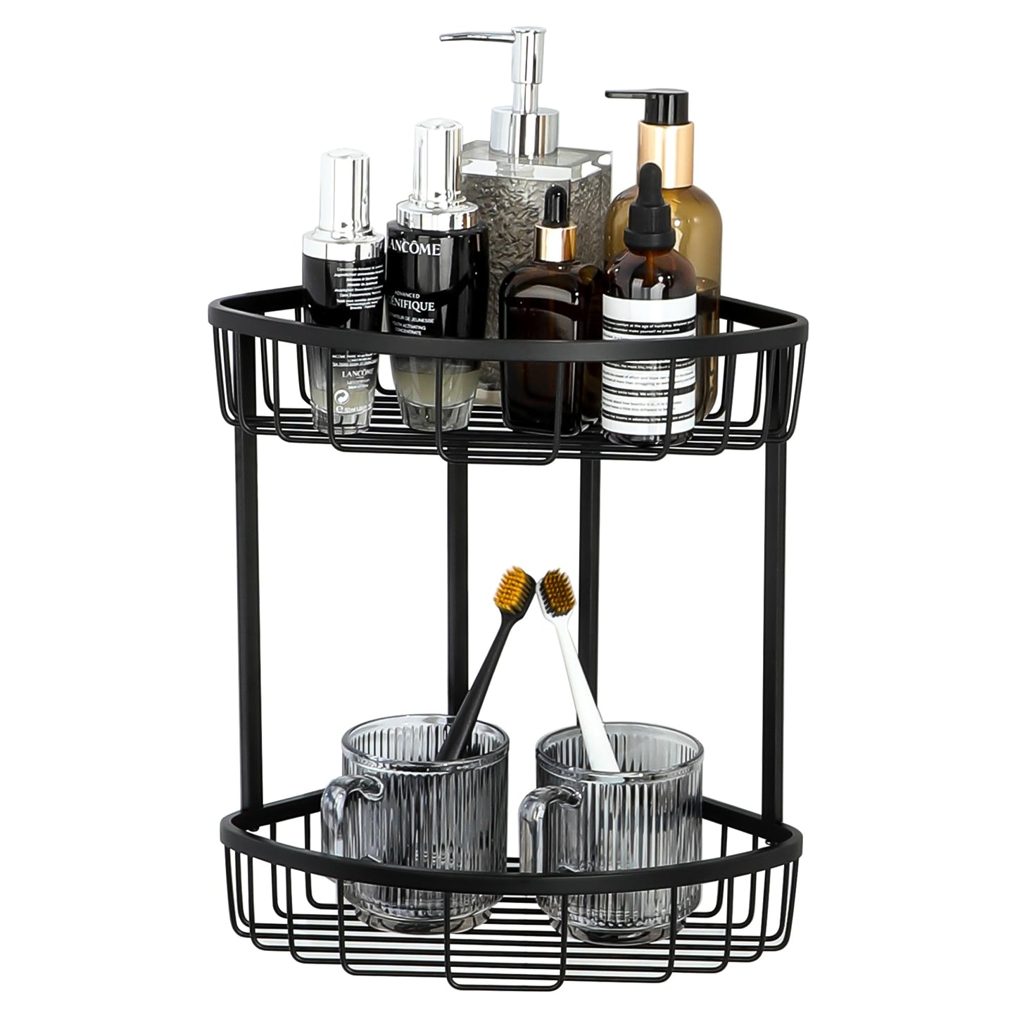 SAYAYO Corner Shower Caddy Basket, SUS304 Stainless Steel Corner Bathroom Shelf, 2-Tier Polished Shower Organiser