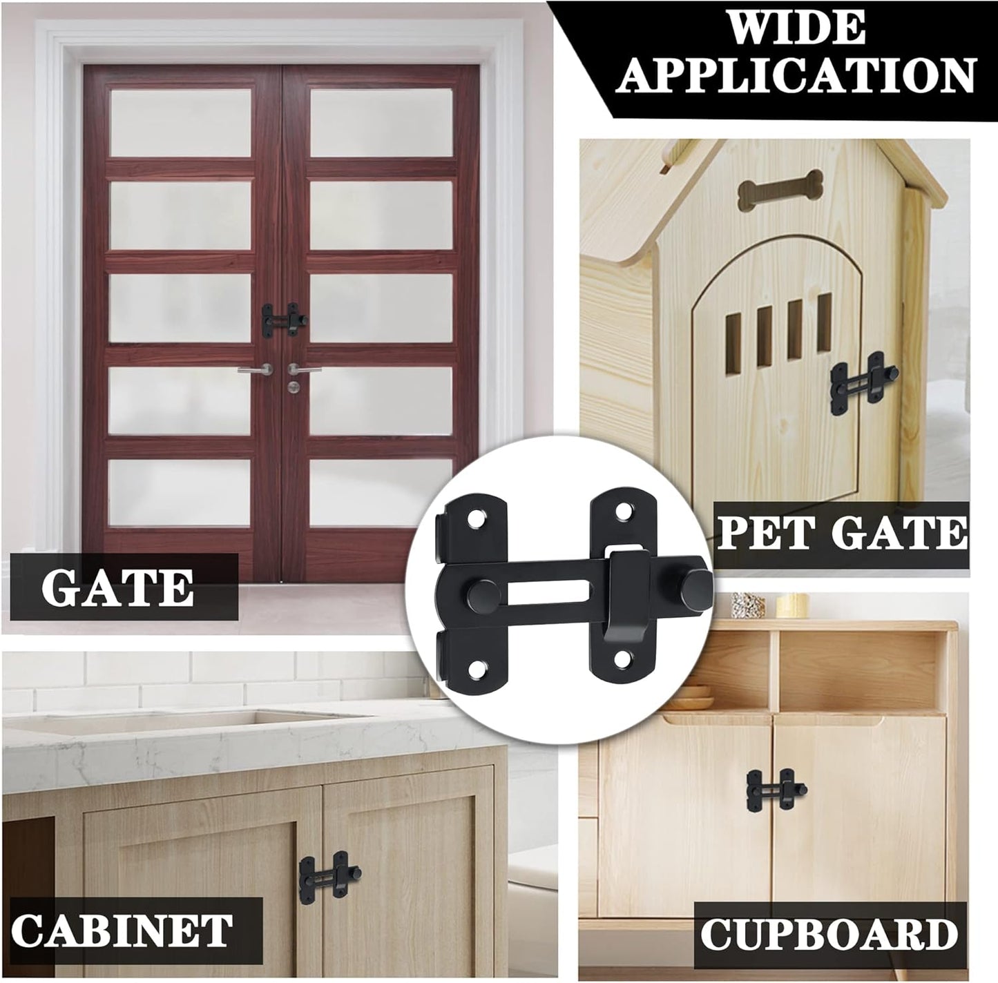 SAYAYO Gate Lock Door Latch Small Gate Bolt Sliding Door Lock for Wooden Gates Internal Door Garden Stainless Steel