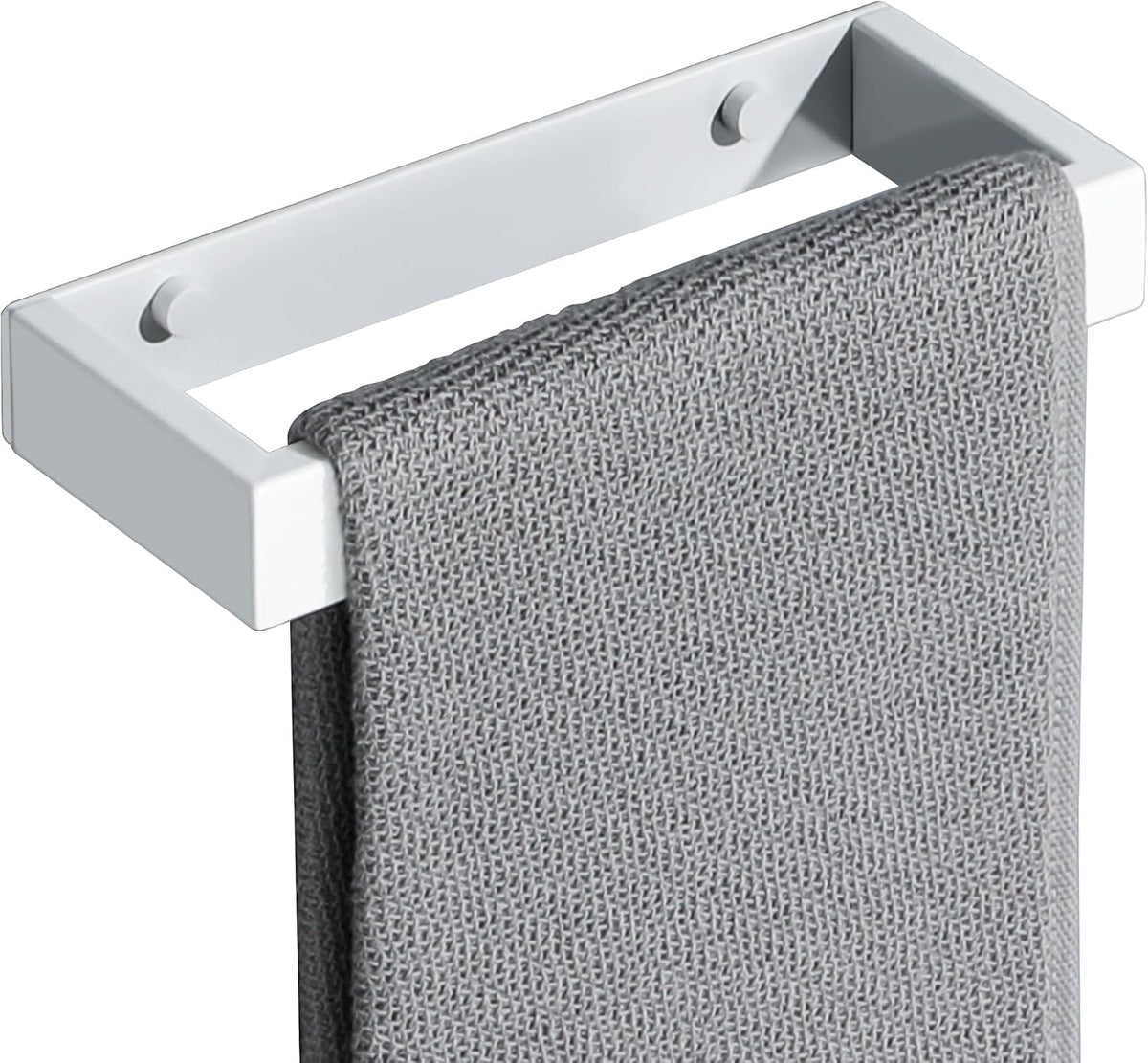 SAYAYO Hand Towel Holder Wall Mounted Black Towel Rail Self Adhesive or Screw Fixing Towel Ring for Bathroom Kitchen, SUS304 Stainless Steel Waterproof & Rustproof 20CM - 70CM