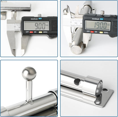 Sayayo Slide Gate Latch Bolt Safety Door Lock with Padlock Hole 150MM Length, 16MM Dia Bar, Heavy Duty Solid SUS304 Stainless Steel Matte Black(Not Include Padlock), 150MM, 180MM, 230MM