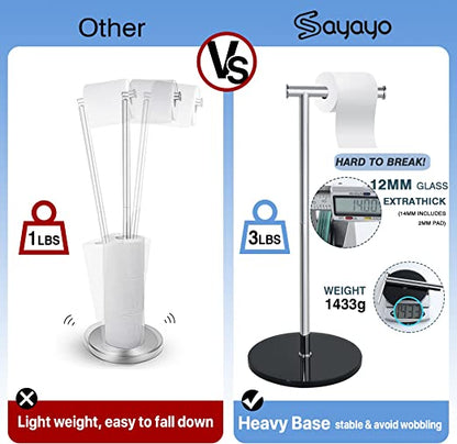 Sayayo Free Standing Toilet Roll Holder (Additional Hook)