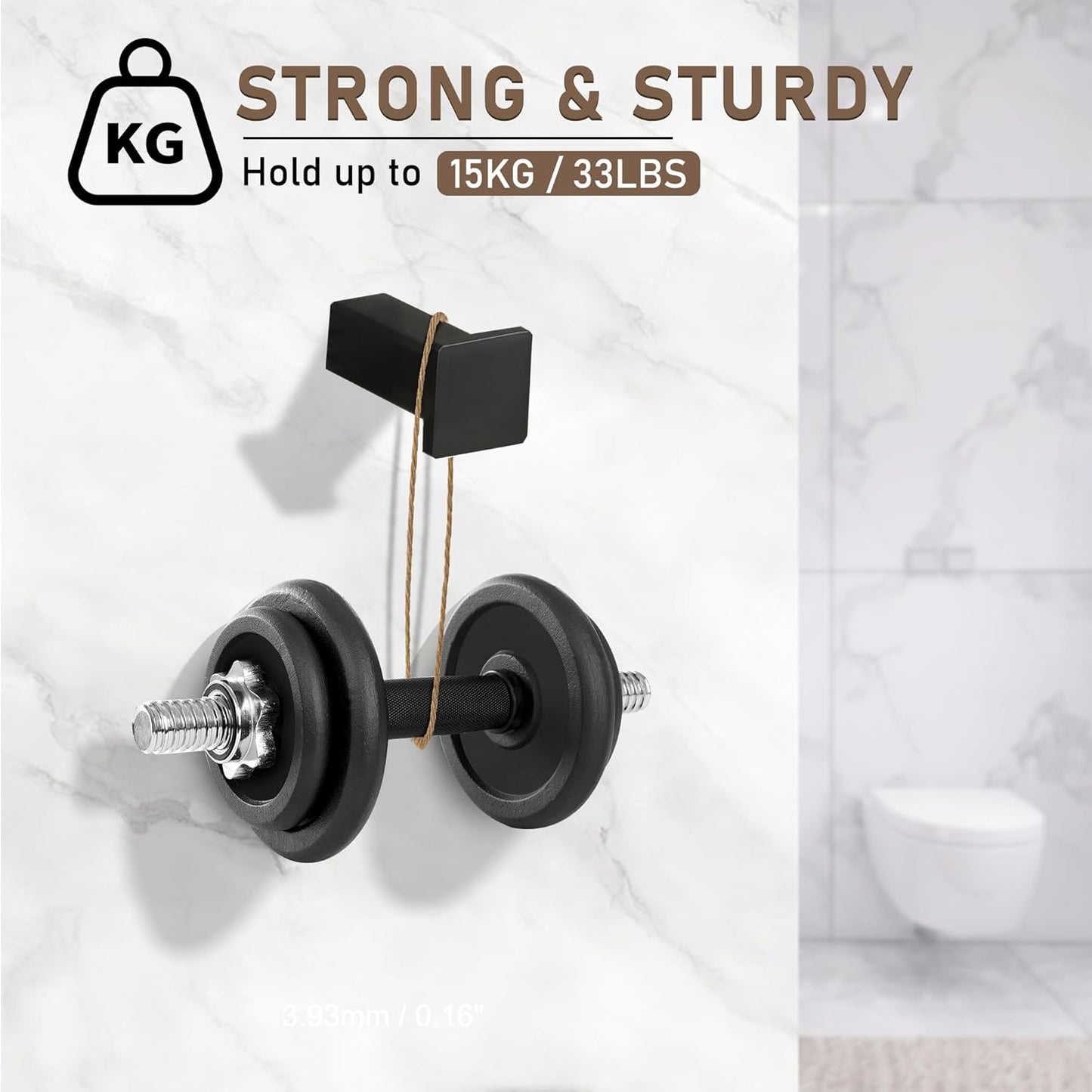 SAYAYO Coat Hooks Wall Mounted SUS304 Stainless Steel Door Hooks for Hanging Towels Wall Hooks for Bathroom Heavy Duty Square Style 2Pcs/4Pcs