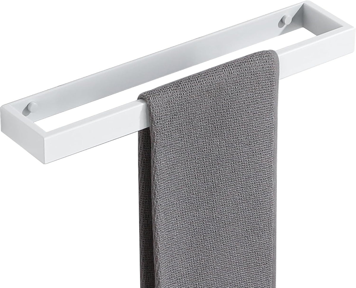 SAYAYO Hand Towel Holder Wall Mounted Black Towel Rail Self Adhesive or Screw Fixing Towel Ring for Bathroom Kitchen, SUS304 Stainless Steel Waterproof & Rustproof 20CM - 70CM