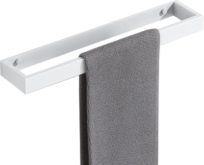 SAYAYO Hand Towel Holder Wall Mounted Black Towel Rail Self Adhesive or Screw Fixing Towel Ring for Bathroom Kitchen, SUS304 Stainless Steel Waterproof & Rustproof 20CM - 70CM