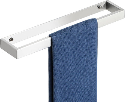 SAYAYO Hand Towel Holder Wall Mounted Black Towel Rail Self Adhesive or Screw Fixing Towel Ring for Bathroom Kitchen, SUS304 Stainless Steel Waterproof & Rustproof 20CM - 70CM