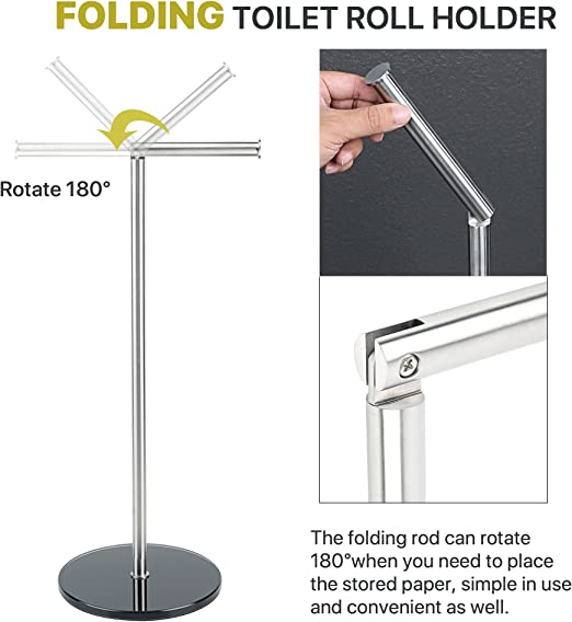 Sayayo Free Standing Toilet Roll Holder (Folding Pole)