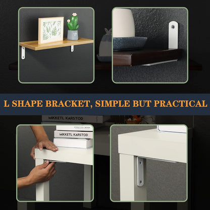 Sayayo L Shelf Bracket Corner Brace Angle Bracket Shelf Support Wall Hanging, Stainless Steel, 150MM-300MM, 2PCS/ 4PCS