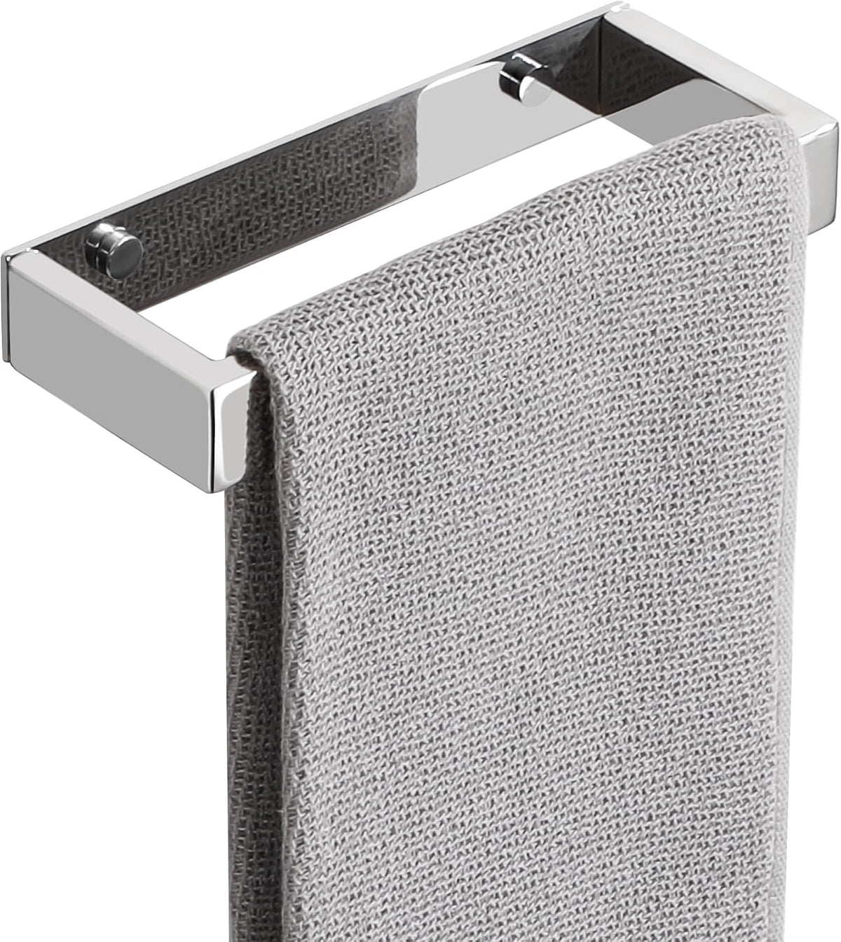 SAYAYO Hand Towel Holder Wall Mounted Black Towel Rail Self Adhesive or Screw Fixing Towel Ring for Bathroom Kitchen, SUS304 Stainless Steel Waterproof & Rustproof 20CM - 70CM