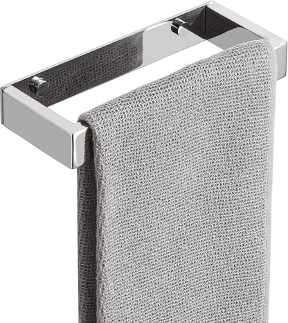 SAYAYO Hand Towel Holder Wall Mounted Black Towel Rail Self Adhesive or Screw Fixing Towel Ring for Bathroom Kitchen, SUS304 Stainless Steel Waterproof & Rustproof 20CM - 70CM