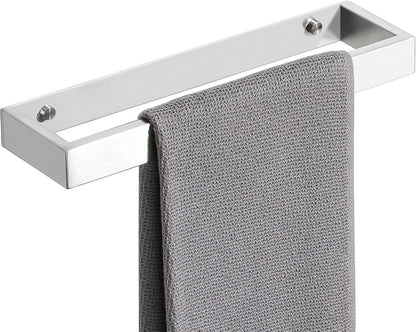 SAYAYO Hand Towel Holder Wall Mounted Black Towel Rail Self Adhesive or Screw Fixing Towel Ring for Bathroom Kitchen, SUS304 Stainless Steel Waterproof & Rustproof 20CM - 70CM