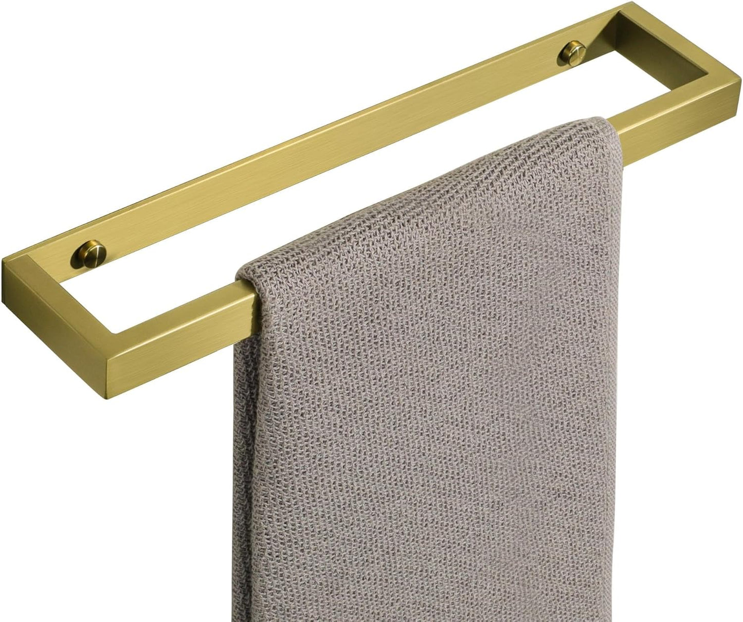 SAYAYO Hand Towel Holder Self Adhesive & Screw Small Towel Rail Wall Mounted Towel Ring SUS304 Stainless Steel No Drilling for Bathroom, 20CM - 70CM, Black, Brushed, White, Polished, Gold