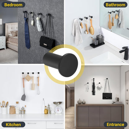 SAYAYO Coat Hooks Wall Mounted 2PCS/ 4PCS Door Hooks for Hanging Towels Wall Hook SUS304 Stainless Steel Heavy Duty for Bathroom Kitchen Home to Hang Clothes, Keys, Hats, Bags