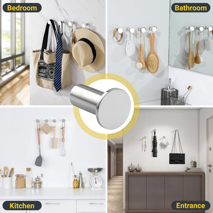 SAYAYO Coat Hooks Wall Mounted 2PCS/ 4PCS Door Hooks for Hanging Towels Wall Hook SUS304 Stainless Steel Heavy Duty for Bathroom Kitchen Home to Hang Clothes, Keys, Hats, Bags